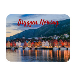Bryggen Bergen Norway stylised Magnet
