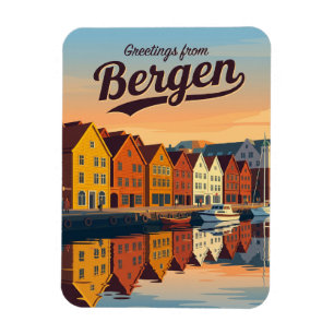 Bryggen Hanseatic Wharf Norway Magnet