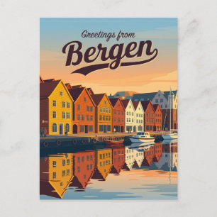 Bryggen Hanseatic Wharf Norway Postcard