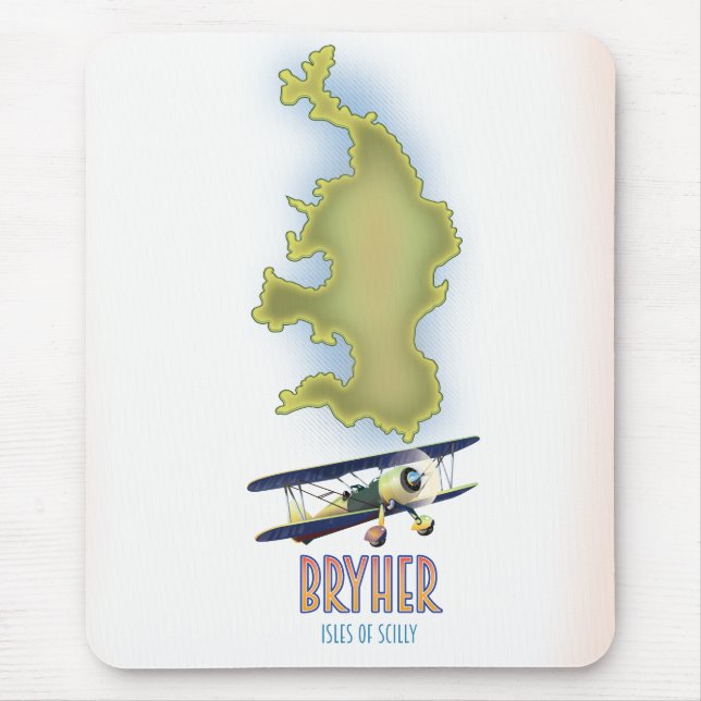 Bryher isles of scilly map mouse pad (Front)