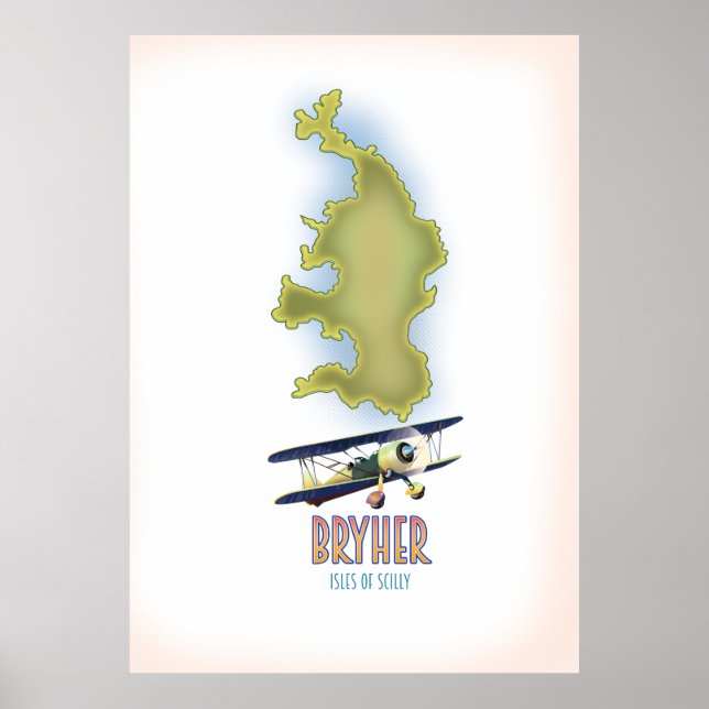 Bryher isles of scilly map poster (Front)