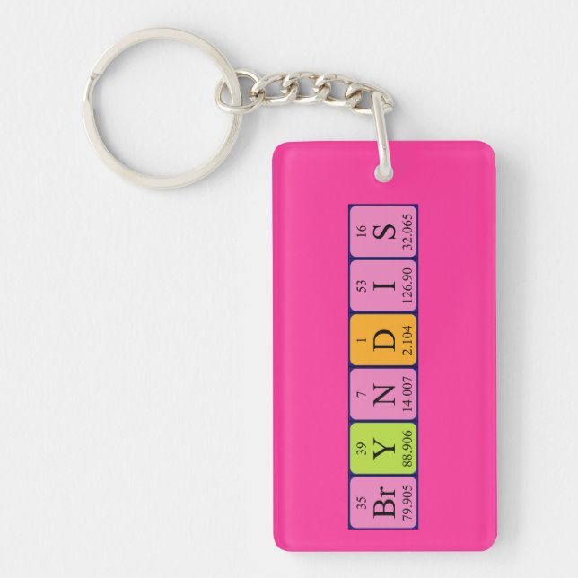 Bryndís periodic table name keyring (Front)