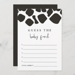 BRYNDLE Modern Cow Print Guess the Baby Food Game Invitation