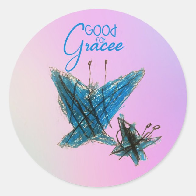 Brynna's Grace Butterfly - Classic Round Sticker (Front)