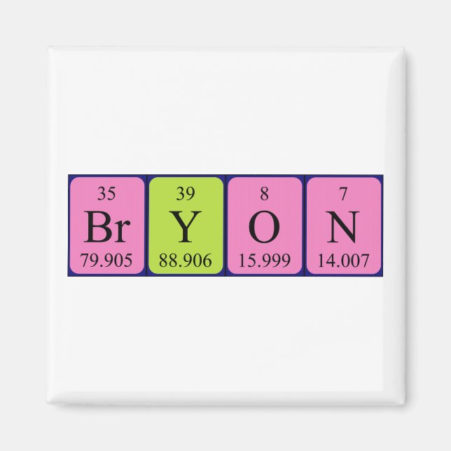 Bryon periodic table name magnet (Front)