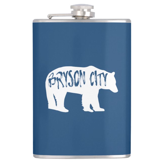 Bryson City North Carolina Bear Hip Flask (Front)