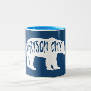 Bryson City North Carolina Bear Two-Tone Coffee Mug