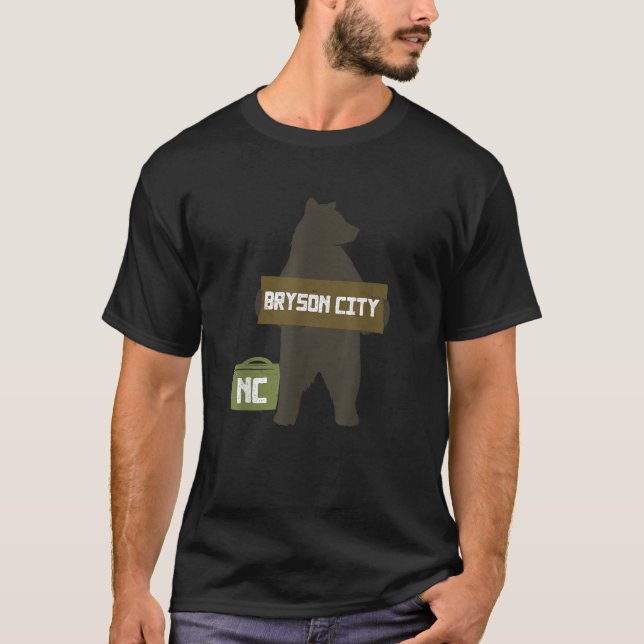 Bryson City North Carolina NC Cute Hitchhiking Bea T-Shirt (Front)