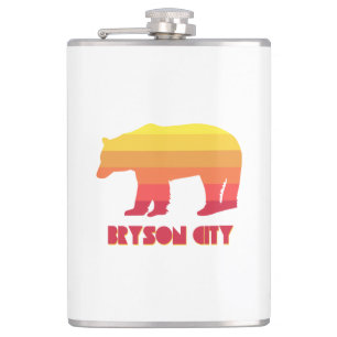 Bryson City North Carolina Rainbow Bear Hip Flask