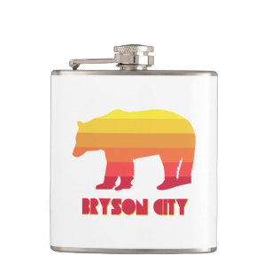 Bryson City North Carolina Rainbow Bear Hip Flask