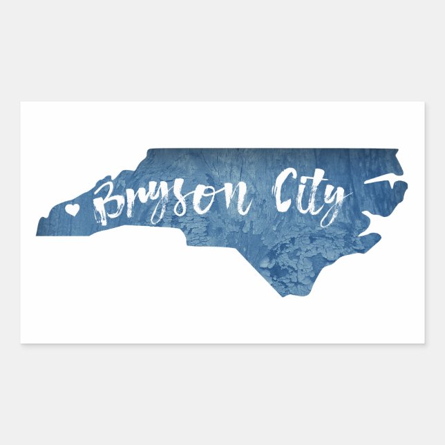 Bryson City North Carolina Wood Grain Rectangular Sticker (Front)