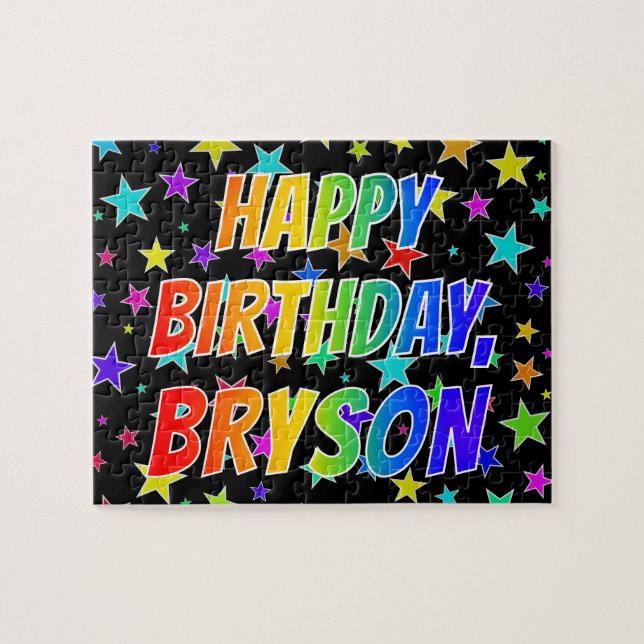 "BRYSON" First Name, Fun "HAPPY BIRTHDAY" Jigsaw Puzzle (Horizontal)