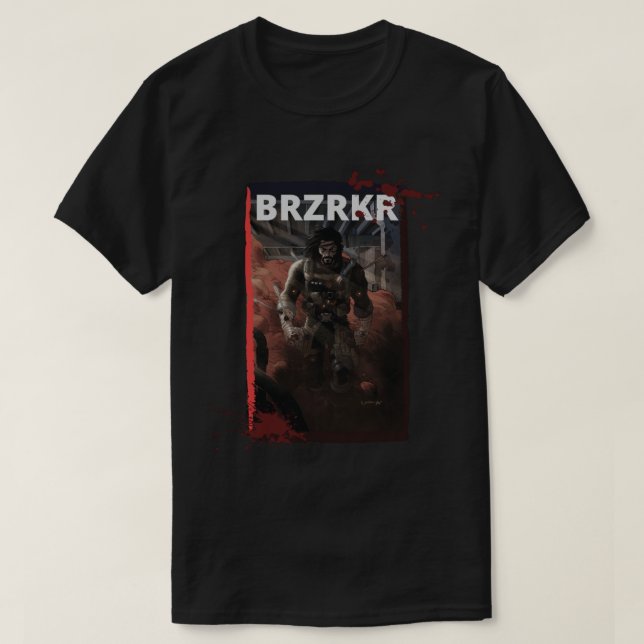 BRZRKR Sticker T-Shirt (Design Front)