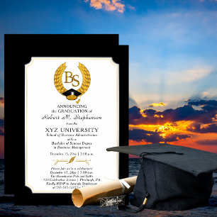 BS - Bachelor of Science Degree College Graduation Invitation