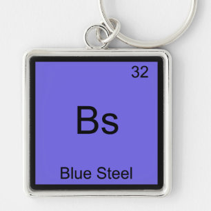 Bs - Blue Steel Funny Chemistry Element Symbol Tee Key Ring
