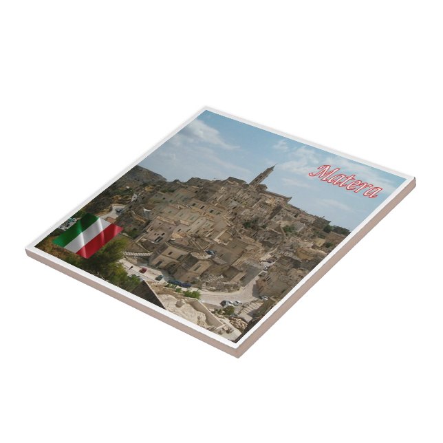 BSL016 MATERA The Sassi of Matera, Ceramic Tile (Side)