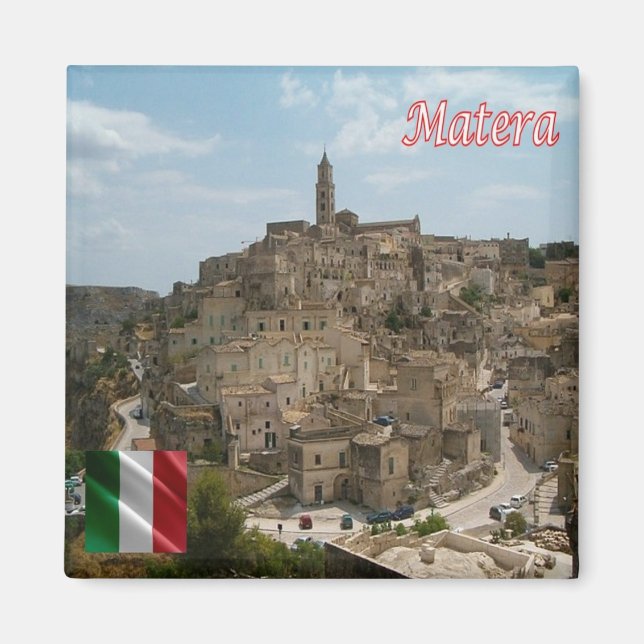 BSL016 MATERA The Sassi of Matera, Fridge Magnet (Front)