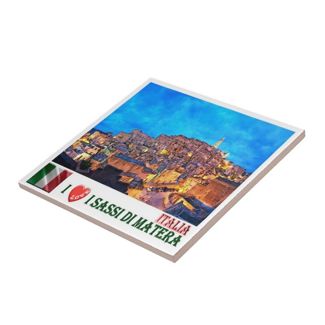 BSL018 MATERA The Sassi of Matera  I Love, Ceramic Tile (Side)