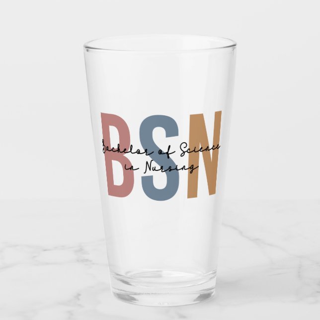 BSN Bachelor of Science in Nursing Graduation Glass (Front)