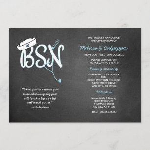 BSN graduation nurse pinning ceremony invites