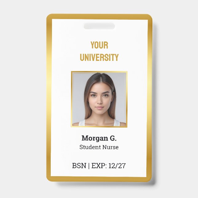 BSN Nurse Custom Photo Name ID Badge (Front)