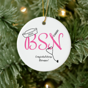 BSN nurse graduation keepsake Ceramic Ornament