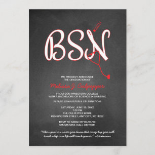 BSN nurse graduation pinning ceremony NO HAT Invitation