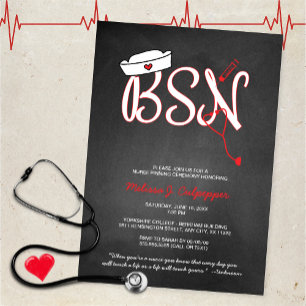 BSN nurse pinning ceremony graduation invitations