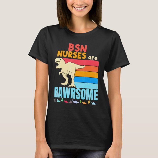 Bsn Nurses Are Awesome Dinosaur Bsn Nurse Hospital T-Shirt (Front)