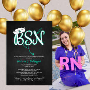 BSN PHOTO nurse graduation party pinning ceremony Invitation
