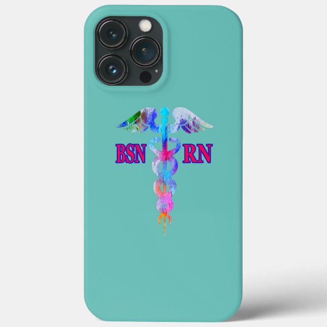 BSN Registered Nurse RN Caduceus Nursing Emblem Case-Mate iPhone Case (Back)