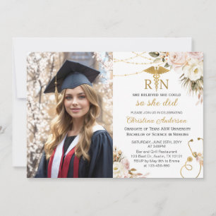 BSN RN Nursing Photo Graduation Party Invitation