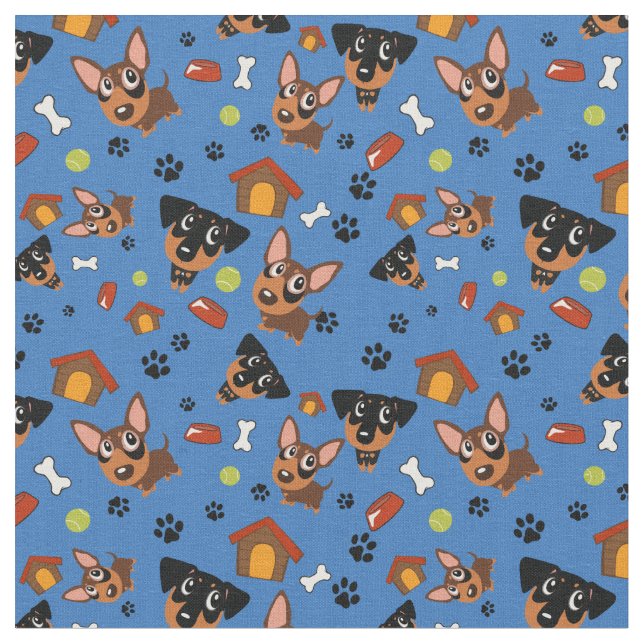 BT2MPS Min Pin Miniature Pinscher Pattern Fabric (Close Up)