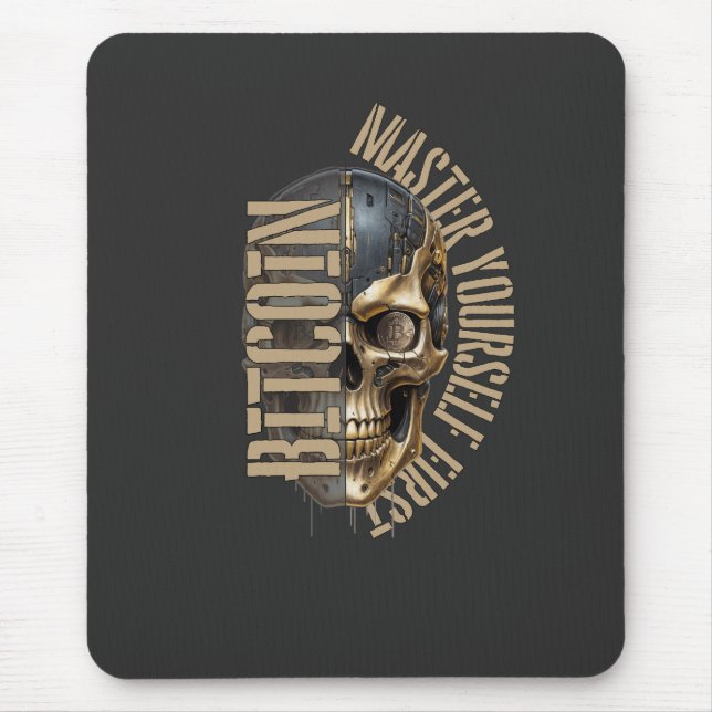 BTC motivation | Skull | Bitcoin crypto  Mouse Pad (Front)
