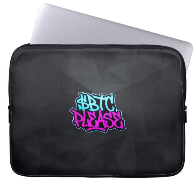 "$BTC Please" (Style 1) Laptop Sleeve (Front)