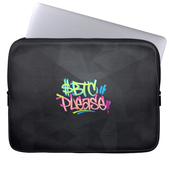 "$BTC Please" (Style 3) Laptop Sleeve (Front)