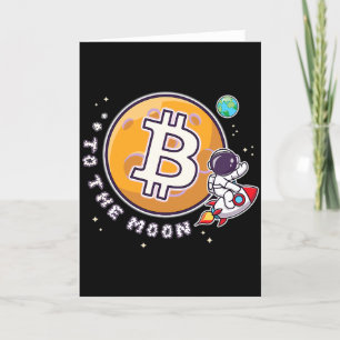 BTC to the moon - Bit Me QR Code We Accept Btc Thank You Card