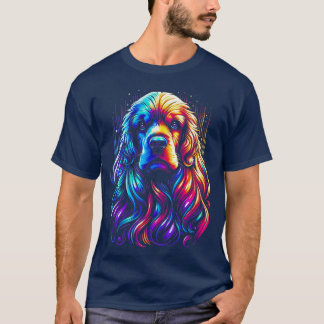 BTN258 New Colourful Artistic Cocker Spaniels Pet  T-Shirt