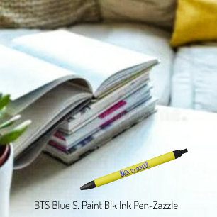 BTS Blue S Paint   Black Ink Pen