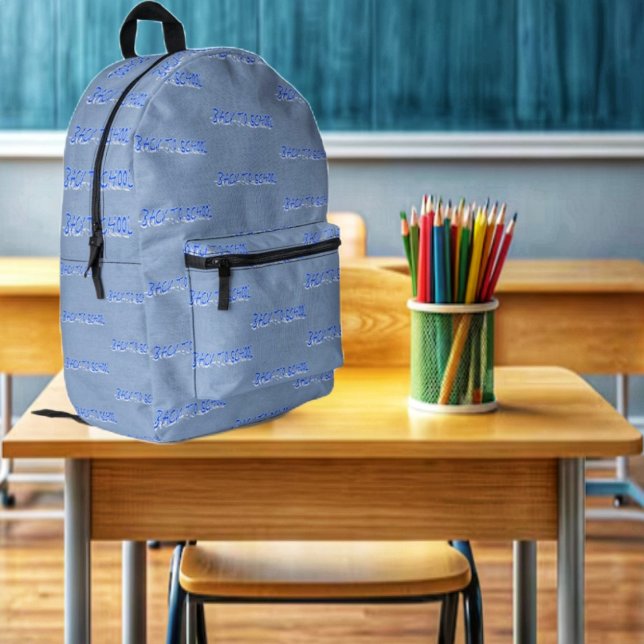 BTS Shadow-Blue Printed Backpack (This printed backpack, sets the tone for back to school vibes!)
