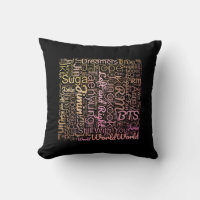BTS wordcloud pillow
