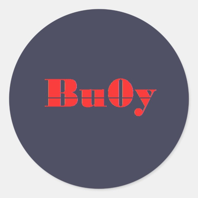Bu0y Button Classic Round Sticker (Front)