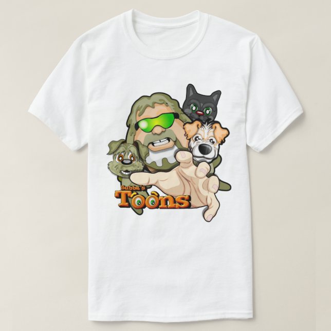 Bubba, Frodo, Nate and Simba the Cat T-Shirt (Design Front)
