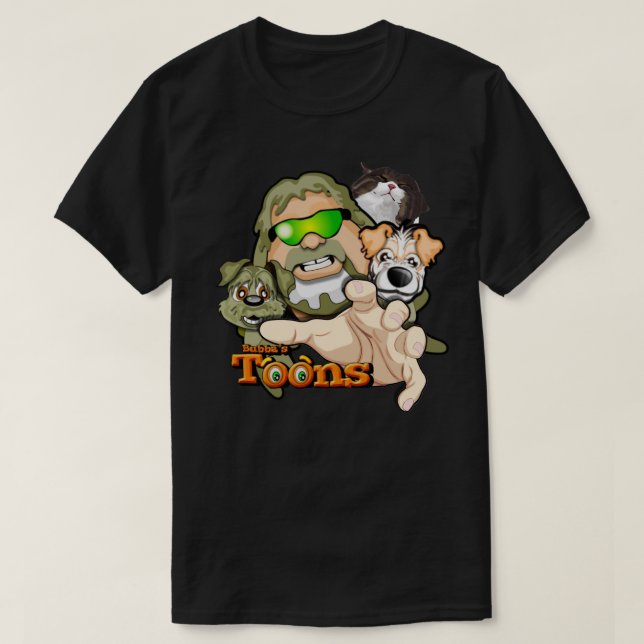 Bubba, Frodo, Nate and Simba the Cat T-Shirt (Design Front)