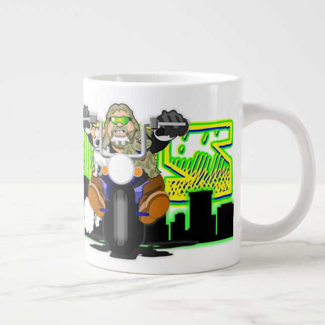 Bubba's Biker Toons Large Coffee Mug (Right)