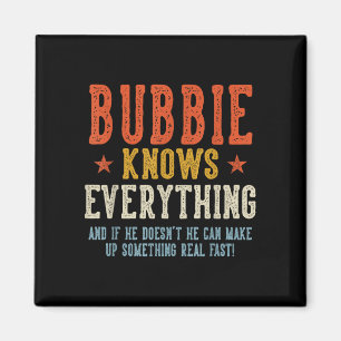 Bubbie knows everything father's day retro vintage magnet
