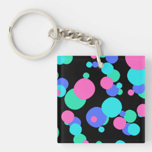 Bubble Abstract Pattern Key Ring