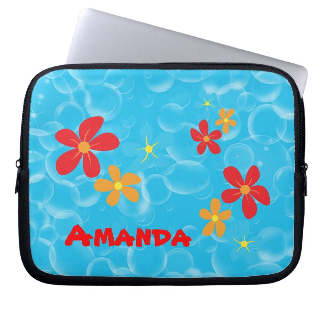 Bubble and Daisy Design Laptop Sleeve (Front)