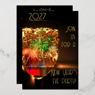 Bubble and fireworks with gold - new year party