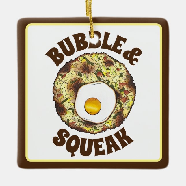 Bubble and Squeak Brunch UK British Food Cuisine Ceramic Ornament (Front)